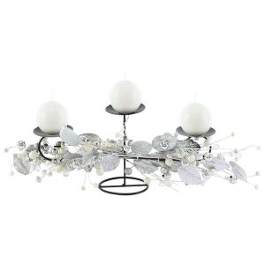 Silvery Trio Candle Holder 80 cm