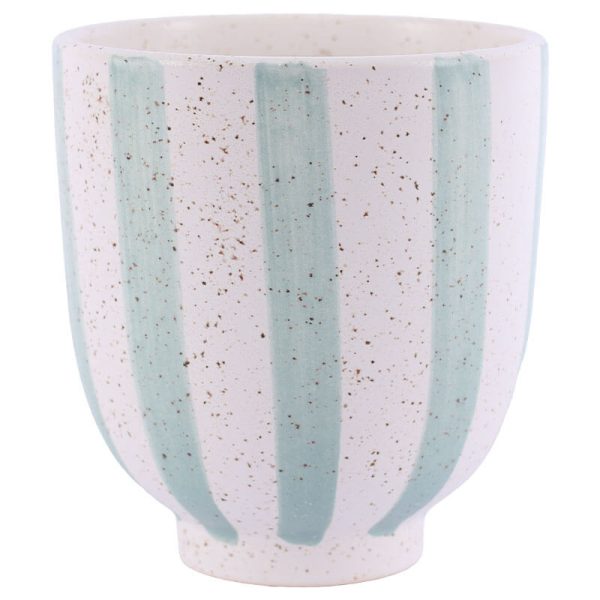 Aqua Striped Pot 15 cm