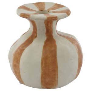 Toffee Striped Candle Holder 10 cm