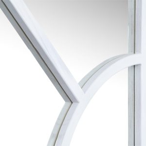 Close-up view of the Arch Mirror in White, highlighting the clean and elegant design.