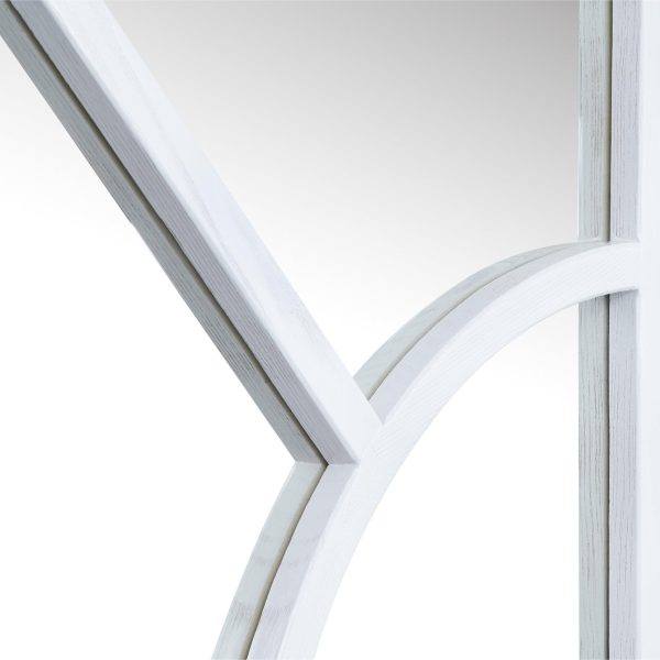 Close-up view of the Arch Mirror in White, highlighting the clean and elegant design.