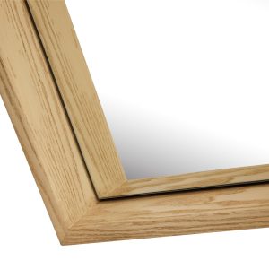 Close up detail of the Jupiter Mirror in a natural finish