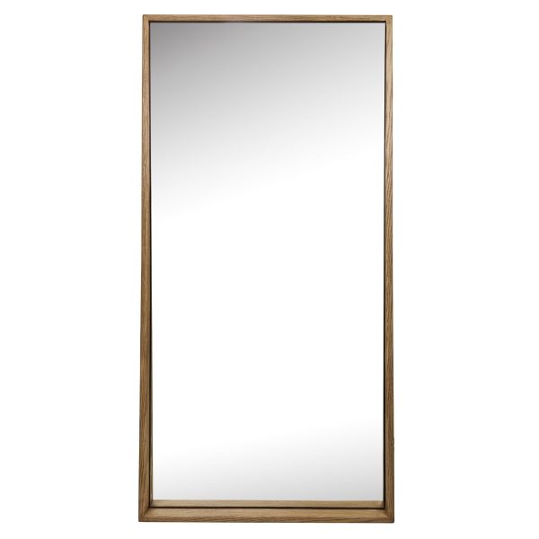 Full product image of the Jupiter Mirror in an oak finish