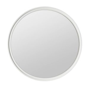 Lily Round Mirror in White, displayed as a standalone product.